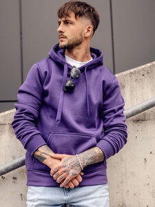 Homme Sweat-shirt kangourou à capuche Violet Bolf 2009A