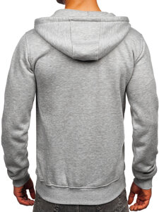 Homme Sweat-shirt kangourou à capuche imprimé Gris Bolf 14603