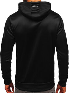 Homme Sweat-shirt kangourou à capuche imprimé Noir Bolf HM1073