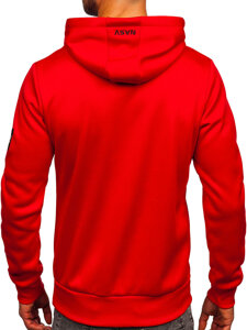 Homme Sweat-shirt kangourou à capuche imprimé Rouge Bolf HM1073