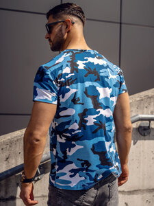 Homme T-shirt à imprimé camo Bleu ciel Bolf S807A1