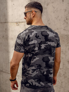 Homme T-shirt à imprimé camo Graphite Bolf S807A1