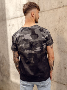 Homme T-shirt à imprimé camo Graphite Bolf S808A1