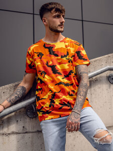 Homme T-shirt à imprimé camo Orange Bolf S807A1