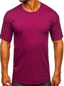 Homme T-shirt basic en coton Bordeaux Bolf B459