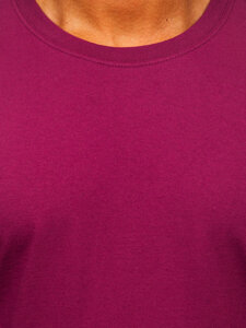 Homme T-shirt basic en coton Bordeaux Bolf B459