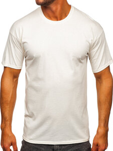 Homme T-shirt basic en coton Ecru Bolf B459