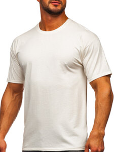 Homme T-shirt basic en coton Ecru Bolf B459