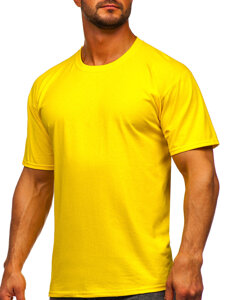 Homme T-shirt basic en coton Jaune-Neon B459