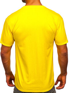 Homme T-shirt basic en coton Jaune-Neon B459