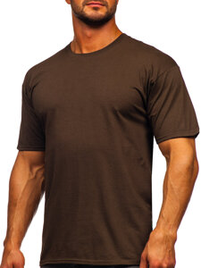 Homme T-shirt basic en coton Marron Bolf B459