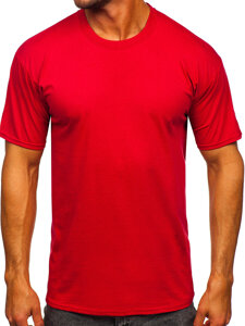 Homme T-shirt basic en coton Rouge Bolf B459