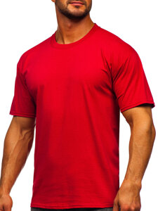 Homme T-shirt basic en coton Rouge Bolf B459