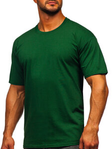 Homme T-shirt basic en coton Vert foncé Bolf B459