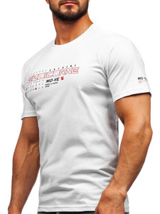 Homme T-shirt imprimé en coton Blanc Bolf 14732