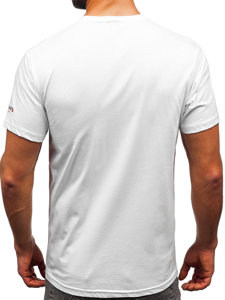 Homme T-shirt imprimé en coton Blanc Bolf 14732