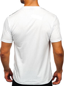 Homme T-shirt imprimé en coton Blanc Bolf 5041