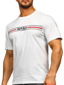 Homme T-shirt imprimé en coton Blanc Bolf 5052