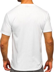 Homme T-shirt imprimé en coton Blanc Bolf 5052