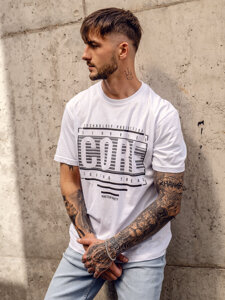 Homme T-shirt imprimé en coton Blanc Bolf SS11071A