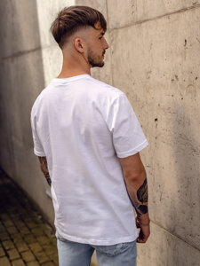 Homme T-shirt imprimé en coton Blanc Bolf SS11071A