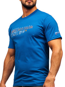 Homme T-shirt imprimé en coton Bleu Bolf 14732