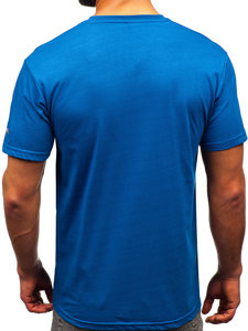 Homme T-shirt imprimé en coton Bleu Bolf 14732