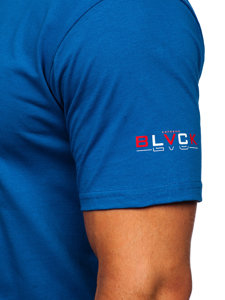 Homme T-shirt imprimé en coton Bleu Bolf 14739