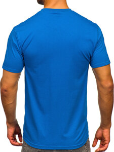 Homme T-shirt imprimé en coton Bleu ciel Bolf 5052