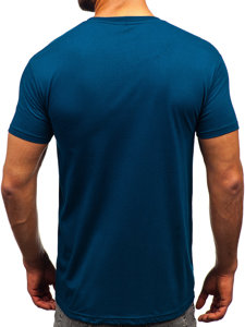 Homme T-shirt imprimé en coton Bleu foncé Bolf 14722