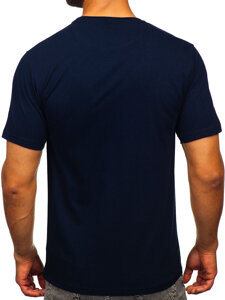 Homme T-shirt imprimé en coton Bleu foncé Bolf 5032