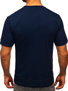 Homme T-shirt imprimé en coton Bleu marine foncé Bolf 143000