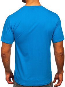 Homme T-shirt imprimé en coton Bleu moyen Bolf 143000