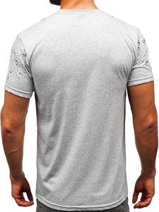 Homme T-shirt imprimé en coton Gris Bolf 14725