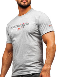 Homme T-shirt imprimé en coton Gris Bolf 14732