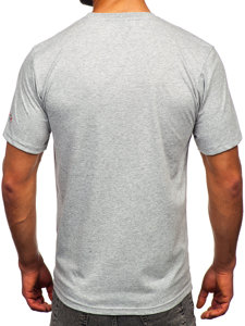 Homme T-shirt imprimé en coton Gris Bolf 14739