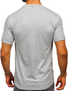 Homme T-shirt imprimé en coton Gris Bolf 5032