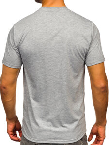 Homme T-shirt imprimé en coton Gris Bolf 5052