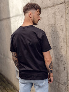 Homme T-shirt imprimé en coton Noir Bolf 14800A