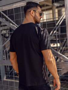 Homme T-shirt imprimé en coton Noir Bolf 14801A