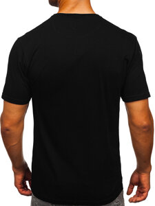 Homme T-shirt imprimé en coton Noir Bolf 5066