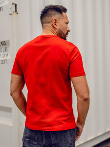 Homme T-shirt imprimé en coton Rouge Bolf 5064A