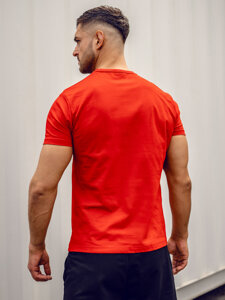 Homme T-shirt imprimé en coton Rouge Bolf 5065A