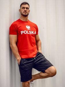 Homme T-shirt imprimé en coton Rouge Bolf 5065A