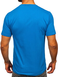 Homme T-shirt imprimé en coton Turquoise Bolf 5032