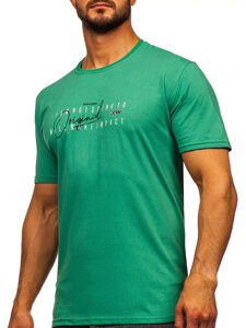 Homme T-shirt imprimé en coton Vert Bolf 5032