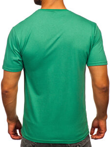 Homme T-shirt imprimé en coton Vert Bolf 5032