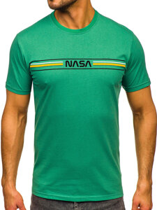 Homme T-shirt imprimé en coton Vert Bolf 5052