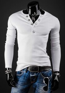 Homme T-shirt manche longue basic Blanc Bolf 145362