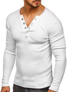 Homme T-shirt manche longue basic Blanc Bolf 145362